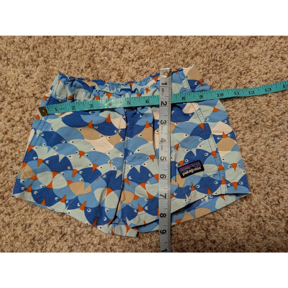PATAGONIA BABY Boys Blue Bird pattern shorts, size 12 mos.; lightweight - Picture 3 of 6